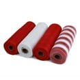 thumbnail image 2 of 4 Rolls Mesh Ribbon Wreath Making Supplies Poly Mesh Ribbon Decor for Christmas DIY Craft Home Door 30 Feet Each Roll(Red, White, Red, Red & White Stripes,10 Inch Wide), 2 of 5