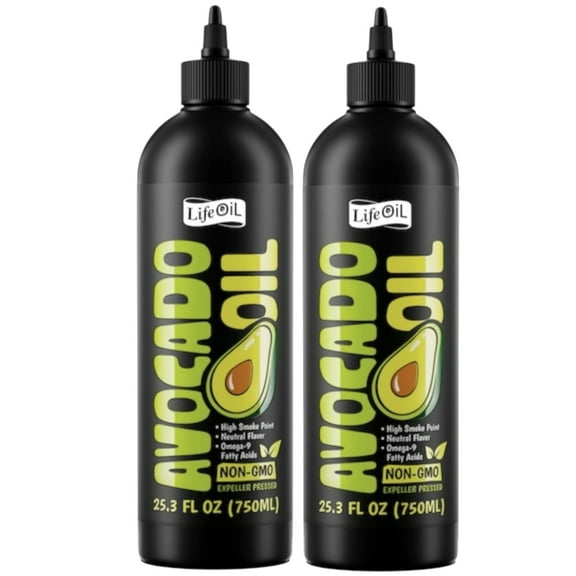 LifeOiL Non-GMO Avocado Oil (Pack of 2) 25.3 Fluid Ounces - 750 ML