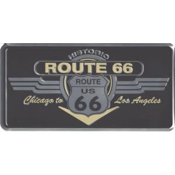Historic Route 66 Shield & Wing Plate