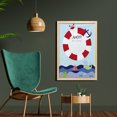 thumbnail image 2 of Ahoy Its a Boy Wall Art with Frame, Announcement Card Inspired Composition Maritime Funny Sea Animals Theme, Printed Fabric Poster for Bathroom Living Room Dorms, 23" x 35", Multicolor, by Ambesonne, 2 of 2