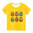 thumbnail image 2 of Lilgiuy Easter Eggs T-Shirt for Toddler Girls Boys Casual Solid Color Short Sleeve Crewneck Shirts Kids Easter Egg Hunt Tees Top Clothes for School, 2 of 4