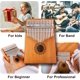 thumbnail image 4 of Piano de dedo profesional Mbira de diseño compacto de 17 teclas, caoba de alta calidad con pastilla incorporada, fácil de tocar en cualquier momento y en cualquier lugar. Color de registro, idiófono, 4 of 7