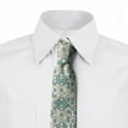 thumbnail image 2 of Geometric Necktie, Pale Toned Lattice, Dress Tie, 3.7", Pale Teal Beige, by Ambesonne, 2 of 3