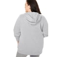 thumbnail image 2 of Woman Within Plus Size Better Fleece Zip-Front Hoodie Long Oversized Sweatshirt, 2 of 6
