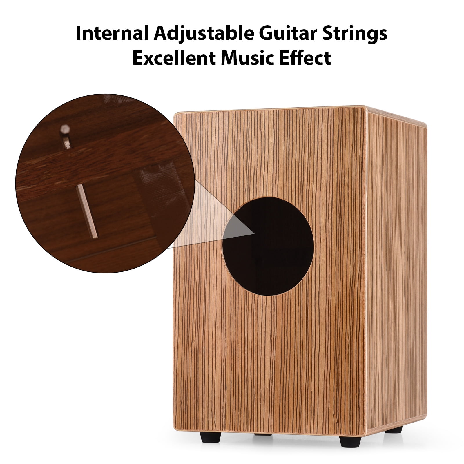 Percussion Instrument,Zebra Wood Party Smooth Percussion Zebra Box Wooden Drum Cajon Drum Box Wood Party Box Hand Drum Smooth Percussion Zebra Wood Wooden Drum Hand -slip Party Box Drum