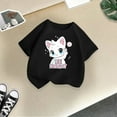 thumbnail image 4 of WOYY Toddler Girls Cute Graphic Tee Cartoon Cat Print Cotton Short Sleeve T-Shirt, Sizes 3-12, 4 of 4