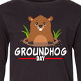 thumbnail image 4 of Inktastic Groundhog Day with Cute Groundhog Illustration Long Sleeve Youth T-Shirt, 4 of 5