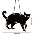 thumbnail image 3 of Lámpara colgante de Halloween Decoración de luces góticas de madera para fiesta de club (gato negro), 3 of 3