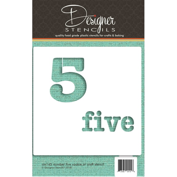 Number Five Cookie and Craft Stencil CM145 by Designer Stencils