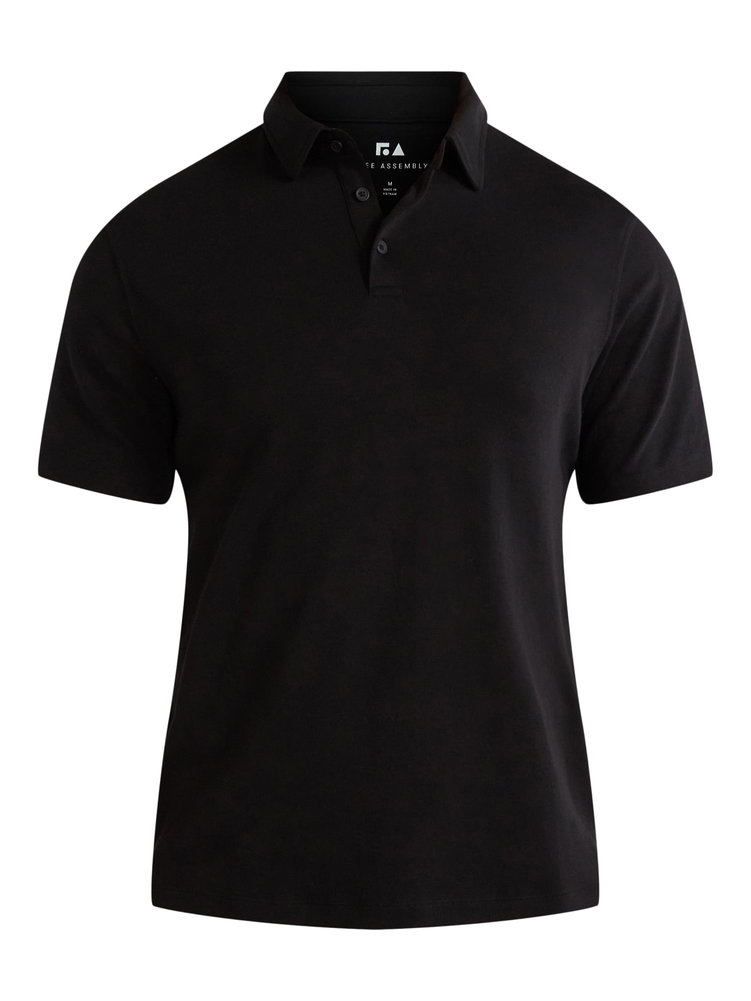 Free Assembly Mens Cotton Polo Shirt with Short Sleeves, Sizes XS-3XL