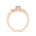 thumbnail image 3 of ANGARA Natural Aquamarine and Diamond Twisted Vine Engagement Ring in 14K Rose Gold for Women (Size-5mm) | March Birthstone, Birthday, Anniversary, Jewelry Gift for Women | Natural Aquamarine Ring, 3 of 9