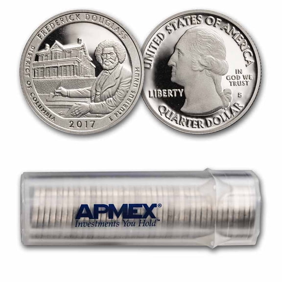 2017-S ATB Quarter Frederick Douglass 40-Coin Roll Gem Proof