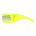 thumbnail image 4 of Futuristic Cyclops Shield Sunglasses Mirror Mono Lens Rectangle Neon Green UV400, 4 of 4