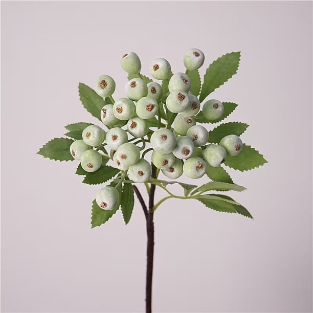 Una flor artificial, baya simulada, rama de decoración de árbol de Navidad, arándano escarchado, ramo de mano