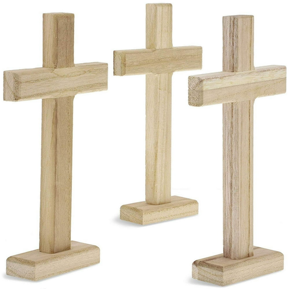 3 Pack Unfinished Wood Cutouts 3.15"x1.4"x8.7" Wooden Standing Table