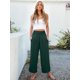 thumbnail image 5 of Pantalones Palazzo ANRABESS para mujer, cintura alta, pierna ancha, verde oscuro, 5 of 6