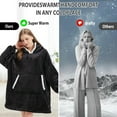 thumbnail image 6 of Oversized Fleece Hoodie Blanket Warm Soft Wearable Sherpa Hooded Sweatshirt US, 6 of 19