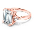 thumbnail image 3 of Gem Stone King 10.83 Ct Octagon White Zirconia 18K Rose Gold Plated Silver Ring, 3 of 5
