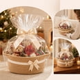 thumbnail image 5 of Dalxymotic Christmas Gift Basket, Cotton Rope Woven Storage Basket with Bow, Holiday Gift Giving Container, Christmas Decorations Indoor Outdoor for Home, Tabletop, Mantel, Shelf, 5 of 7