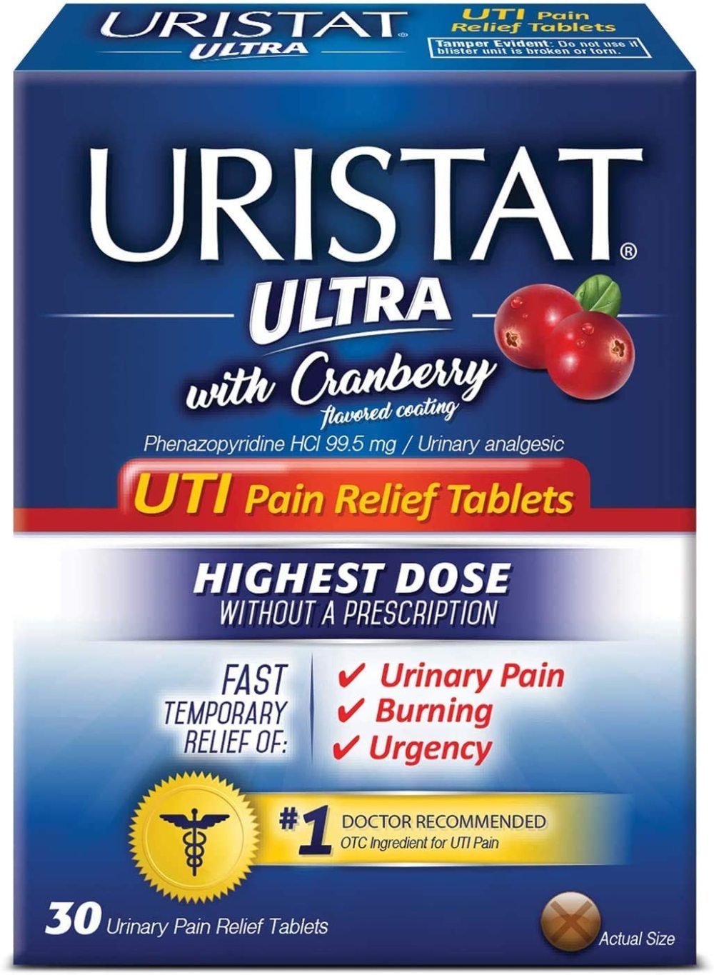 Uristat Ultra Urinary Pain Max Strength, 30 Tablets (Pack of 2