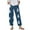 Blue, variant on Women's Fashion Christmas Trees Print Casual Pants with Drawstring Elastic Waist and Pockets, Long Trousers for Festive Occasions and Home Lounging,Blue,5XL