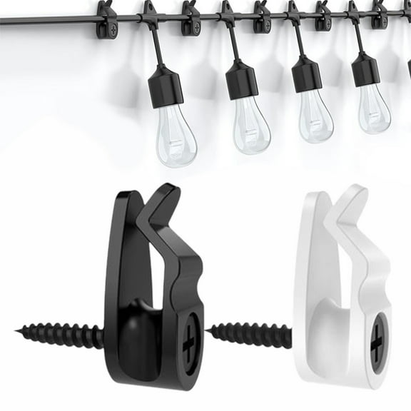 Light Clips under $5! CQCYD Outdoor String Light Clips, Weatherproof Cable Hangers for Holiday Lights, 10 Pack Hooks for Patio Fence Roof