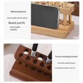 thumbnail image 2 of Porta Bolígrafos Nogal con Ranuras, Soporte para Cepillos Dientes, Soporte para Teléfono, Bandeja para Bolígrafos, Vitrina para Cepillos, Soporte de Almacenamiento, Color Nogal., 2 of 7
