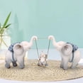 thumbnail image 4 of Tongina Elephant Figurine Desktop Ornament Collectible Cute Elephant Statue Decorative Figurine for Cabinet Table Centerpiece Bedroom Blue, 4 of 8
