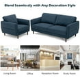 thumbnail image 5 of Demi Bonn Upholstered Sofa Set, 2 Pieces Upholstered Sofa Set with Removable Cushion Covers, for Living Room, Navy, 5 of 7