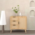 thumbnail image 5 of Antique Natural Rattan Wood Sideboard with Drawer and Shelf for Bedroom Secure Anchoring, 5 of 5