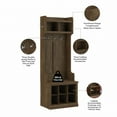 thumbnail image 3 of Woodland 24W Hall Tree & Shoe Bench w/ Shelves in Ash Brown - Engineered Wood, 3 of 8