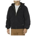 thumbnail image 1 of Dickies Mens Sanded Duck Insulated Hooded Jacket, Rinsed Black - LT, 1 of 1