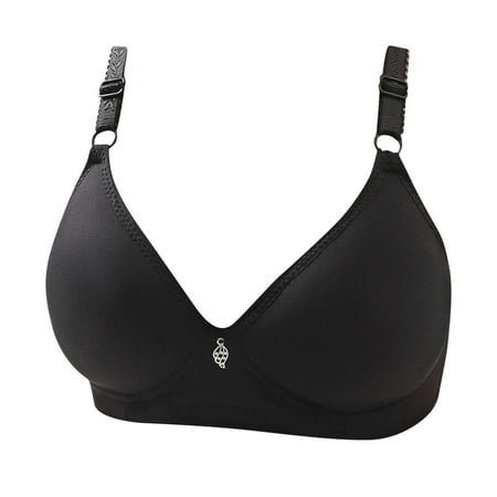 

Summer Clearance Bras for Women WJSXC Woman s Embroidered Glossy Comfortable Breathable Bra Underwear No Rims Black XL