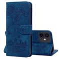 thumbnail image 4 of Dteck for iPhone 12 Mini Case, PU Leather Embossed Comic Flip Wallet Case with Cart Slot Hand Strap and Kickstand Shockproof Protective Case for iPhone 12 Mini 5.4" 2020 Women Men, Blue, 4 of 10