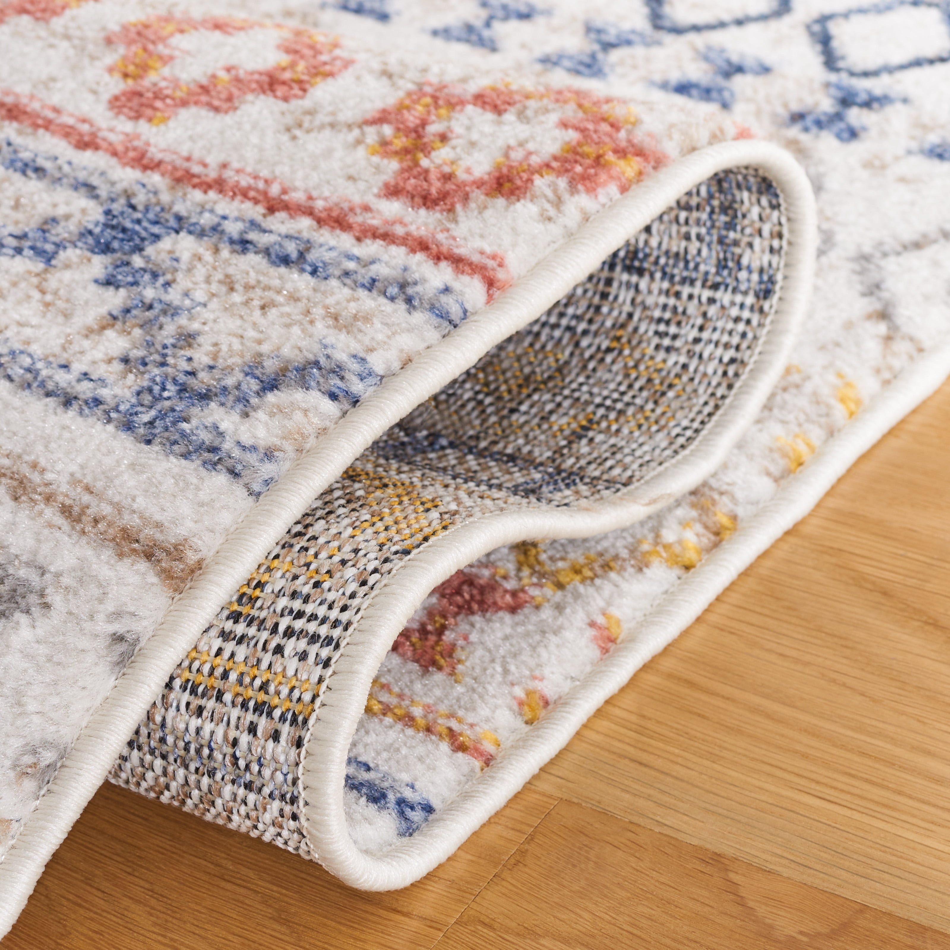 SAFAVIEH Astoria Brion Southwestern Area Rug, Ivory/Blue Rust, 5'3" x 7'6"