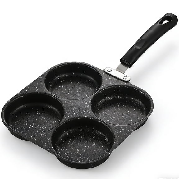 4-Cup Non-Stick 4-Hole Egg & Pancake Pan, Multi-Stovetop Cookware for Gas & Induction Stovetop, Suitable for Breakfast