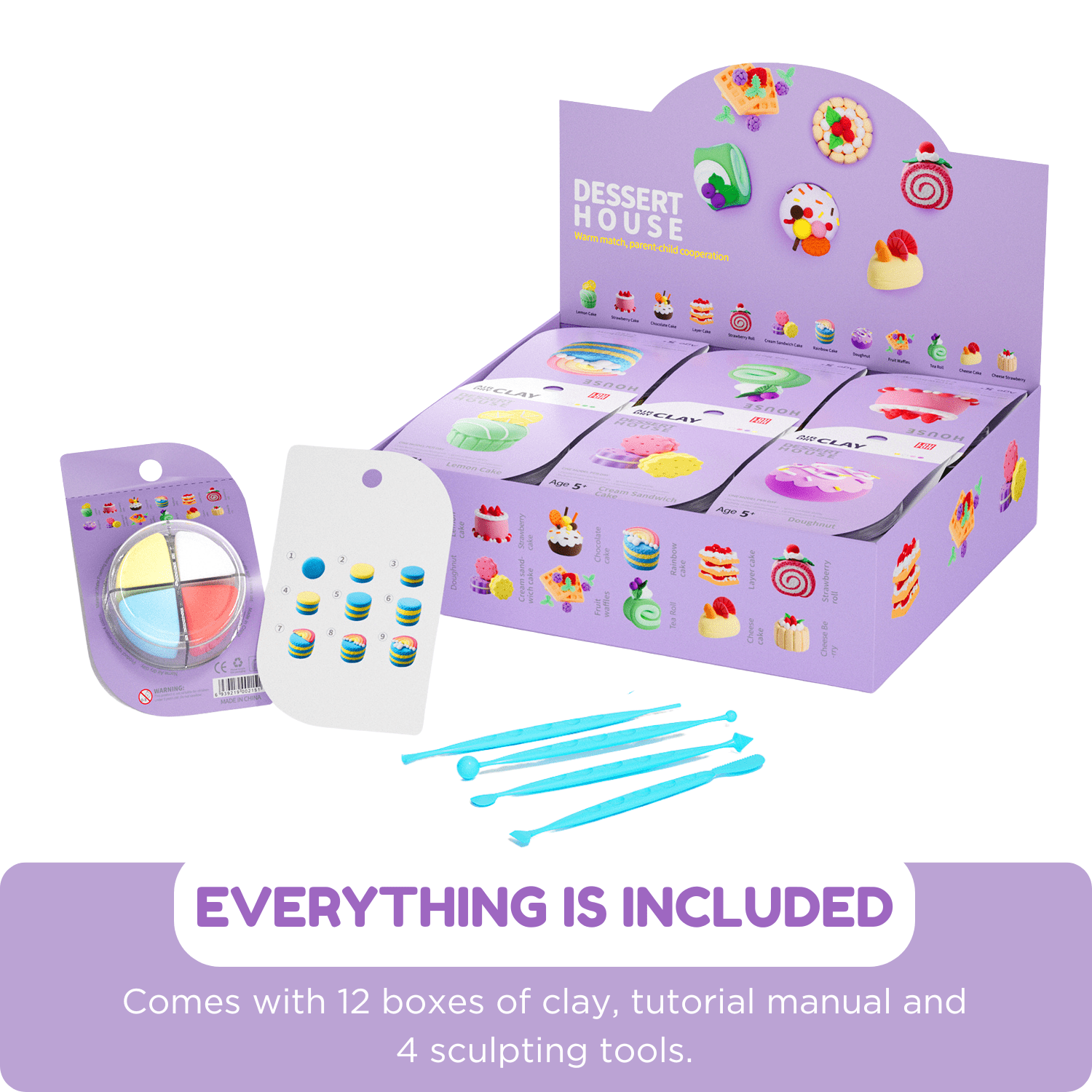 Air Dry Clay Kits - Modeling Clay for Kids, Ultra Light & Soft, Safe & Non-Toxic, DIY Air Dry Clay Kit with Sculpting Tools and Tutorials, Creatible Art Crafts Toys Gifts for Boys Girls