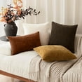 thumbnail image 7 of SUSIELADY Pack of 2 Decorative Throw Pillow Covers, 18x18 Inch, Soft Textured Square Cushion Covers with Zipper for Sofa, Couch, Bed, Living Room, Farmhouse, Cozy Accent Pillows, Brown, 7 of 7
