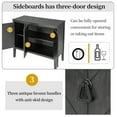 thumbnail image 6 of GZXS Versatile 3-Door Console Cabinet with Pine Wood Legs, Adjustable Shelves, and Retro Metal Handles for Home Organization - 37"L x 15.7"W x 31.5"H, Gray, 6 of 9