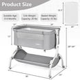 thumbnail image 3 of INFANS 3 in 1 Baby Bassinet, Folding Bedside Sleeper Crib with Mattress Pad, Height Angle Adjustable, Portable Rocking Cradle with Wheels Storage Basket Travel Bag for Infant Newborn (Gray), 3 of 9