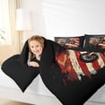 thumbnail image 4 of jejeloiu Motorcycle Motor Biker Queen Comforter Set,Vintage American Flag Bedding Comforter Set For Boys Kids Reversible 3 Pieces, 4 of 8