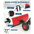 thumbnail image 2 of Pelle à Neige avec Roues – Robuste 29 X 16,5 Po – Lame Métallique Inclinée à 7 Positions et Poignée Ergonomique – Pousse-Neige Roulant pour Entrée, Trottoir et Trottoir – Lame Rouge, Tige Noire et Moyeu Rouge, 2 of 7