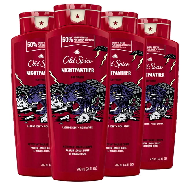 Gel de baño Old Spice NightPanther 24/7 Shower Freshness 720 ml x4