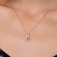 thumbnail image 3 of Gem Stone King 1.00 Ct Oval Mercury Mist Mystic Topaz 18K Rose Gold Plated Silver Pendant with Chain, 3 of 6