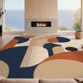 thumbnail image 2 of Design&I 2'x3' Washable Samll Area Rug Navy and Terracotta Geometric Art Abstract Shapes with Modern Circular for Entryway, Indoor, Ultra-Thin & Non-Slip Skid-Resistant, 2 of 7