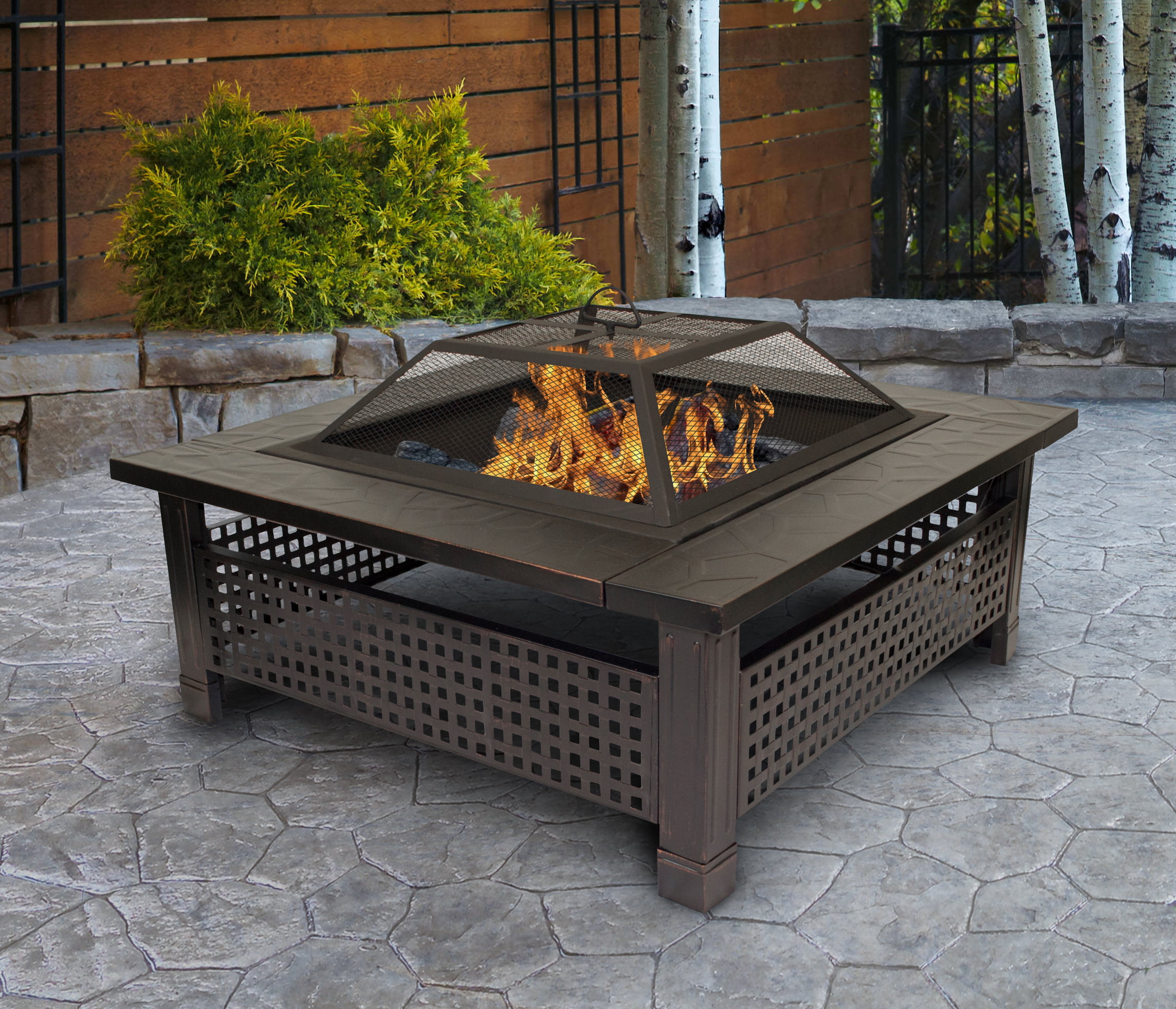 30 Inch Square Steel Fire Pit, 30 Inch Outdoor Fire Pit