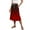 Red, variant on WRKEKC Long Skirts for Women Summer, Casual Skirts for Women, Women's Summer Casual Gradient Printed Drawstring Loose Mid-Length Skirt with Side Pocket