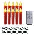 thumbnail image 1 of 10 Velas LED Sin Llama Con Pilas para Navidad (10 Unidades) Color Rojo, 1 of 3