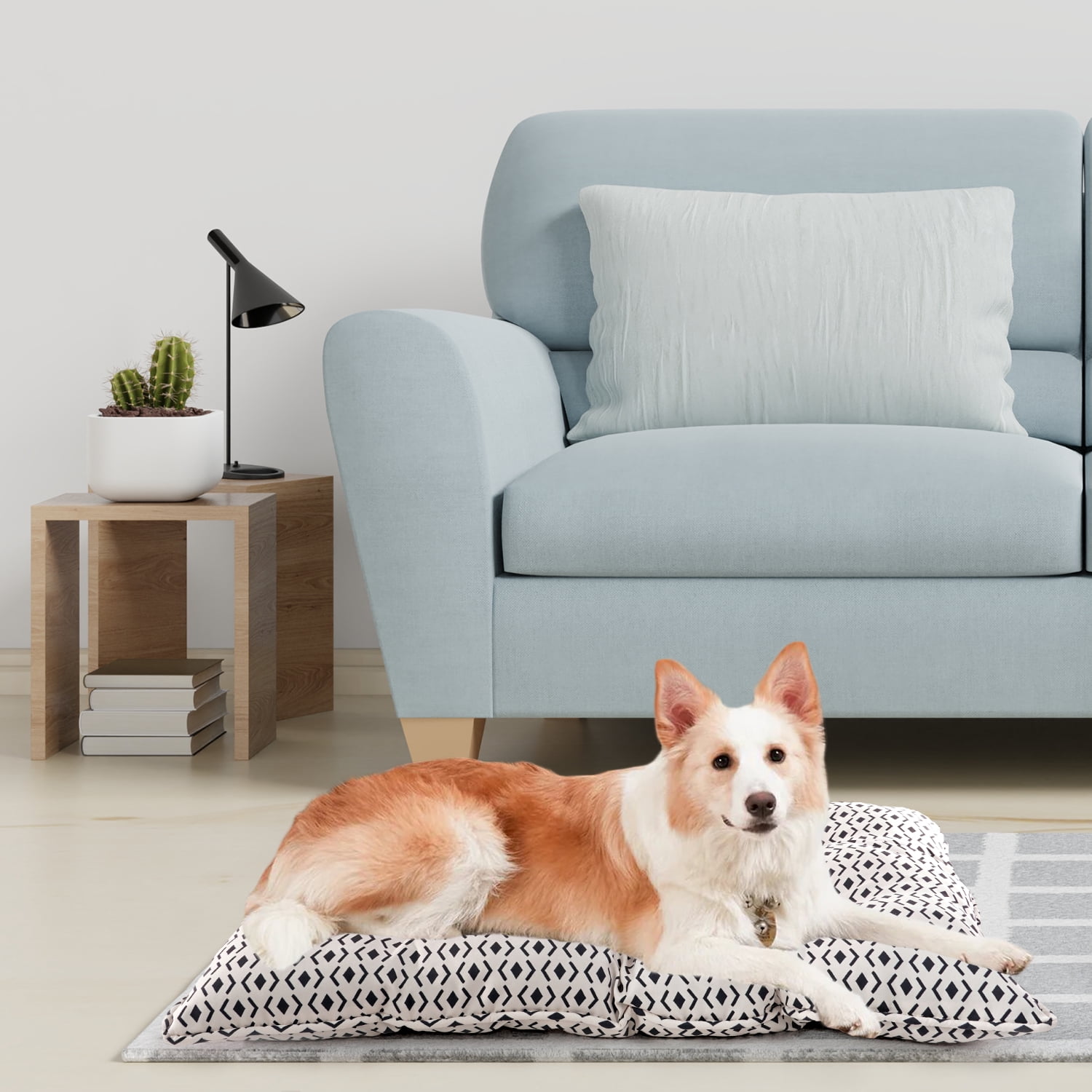 Details Luxury Printed Microsuede Tufted Pet Mat for Dogs and Cats - Durable, Comfortable, and Stylish Bedding for Small to Large Breeds