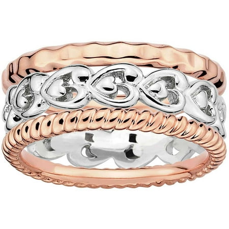 Sterling Silver Stackable Expressions Fancy Fun Ring Set, available in multiple sizes
